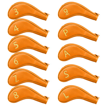 Orange Iron Cover With Zipper  11PCS (3-9.P.A.S.L) Head Cover